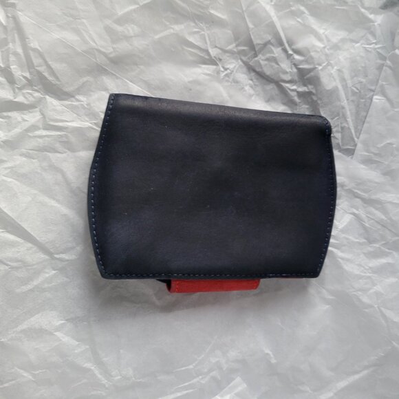 Moschino Cheap and Chic Collection Suede Wallet Blue and Red Vintage - Picture 3 of 12